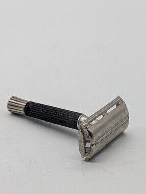 Vintage Gillette Black Handle Super Speed Safety Razor TTO Butterfly DE
